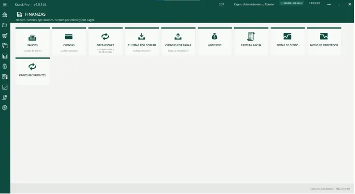 Módulo de finanzas: bancos, cartera, anticipos y pagos recurrentes